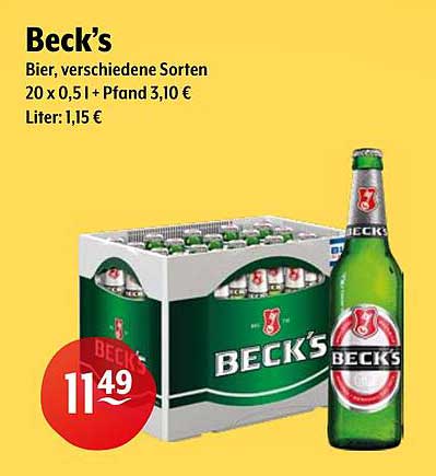 Beck’s Bier - 20 x 0,5 l im Angebot!