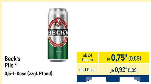 Beck's Pils 0,5 l-Dose (zzgl. Pfand)
