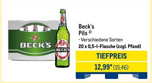 Beck's Pils - 20 x 0,5 l-Flasche (zzgl. Pfand)