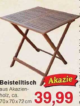 Beistelltisch aus Akazienholz, ca. 70x70x72 cm