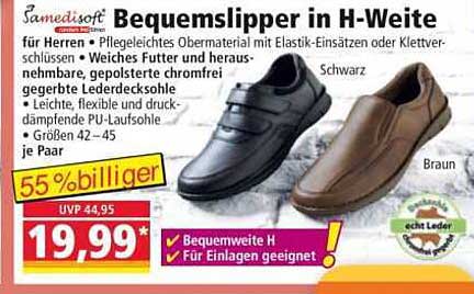 Bequemslipper in H-Weite für Herren - 55% billiger!