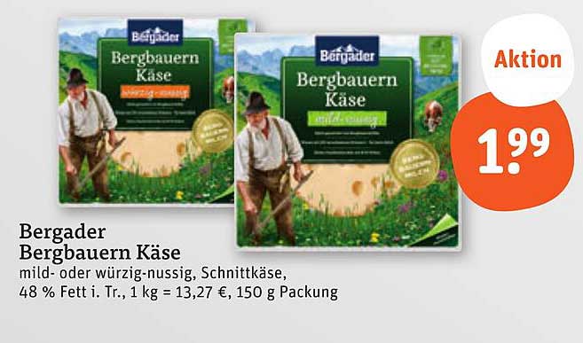 Bergader Bergbauern Käse – mild- oder würzig-nussig