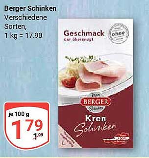 Berger Schinken - Verschiedene Sorten