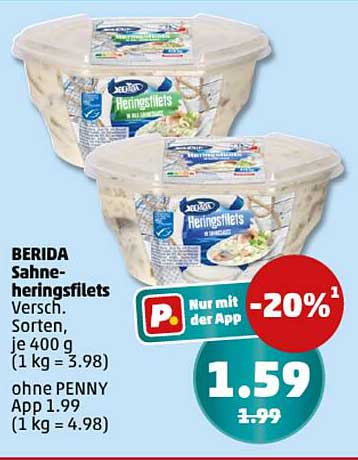 BERIDA Sahneheringsfilets verschiedene Sorten, je 400 g