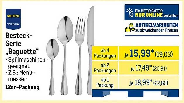 Besteck-Serie "Baguette" – 12er-Packung