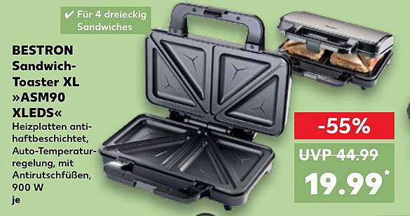 BESTRON Sandwich-Toaster XL »ASM90 XLEDs«