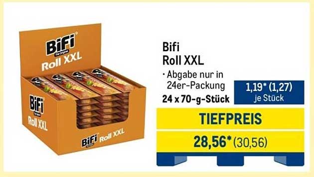 Bifi Roll XXL - 24 x 70-g-Stück in der praktischen 24er-Packung
