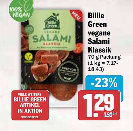 Billie Green vegane Salami Klassik 70 g