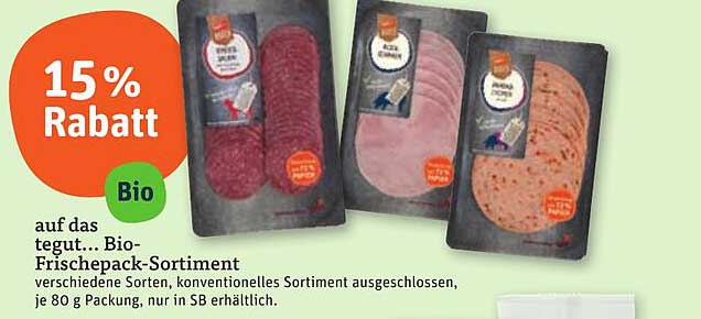 Bio-Frischepack-Sortiment im Angebot bei tegut