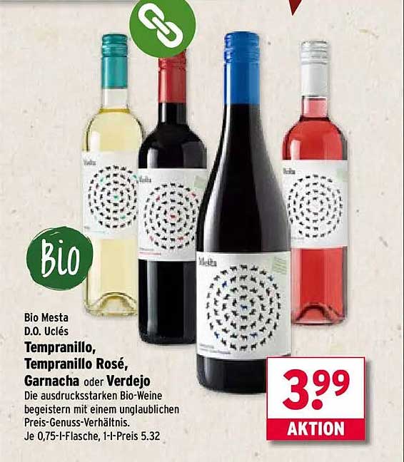 Bio Mesta D.O. Uclés Tempranillo, Tempranillo Rosé, Garnacha oder Verdejo