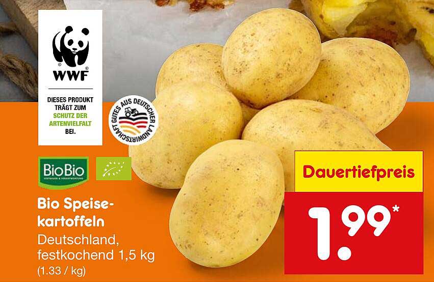 Bio Speisekartoffeln Deutschland, festkochend 1,5 kg