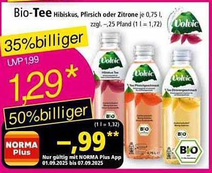 Bio-Tee Hibiskus, Pfirsich oder Zitrone 0,75 l