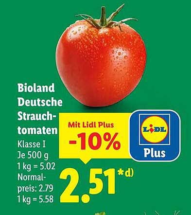 Bioland Deutsche Strauchtomaten - Klasse I Je 500 g