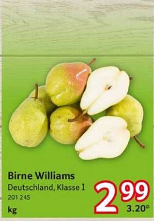 Birne Williams, Deutschland, Klasse I