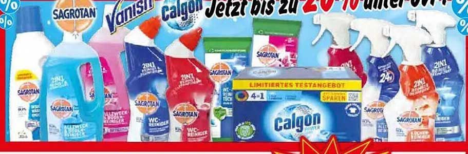 Bis zu 20% Rabatt auf Haushaltsreiniger von Sagrotan und Calgon