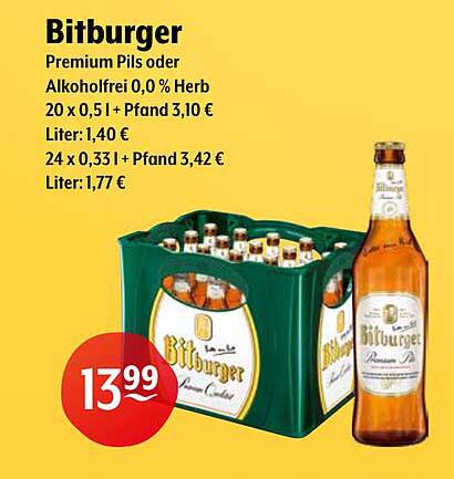 Bitburger Premium Pils oder Alkoholfrei 0,0 % Herb