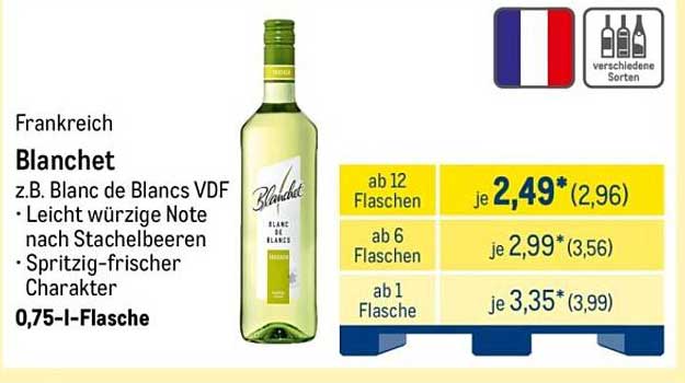Blanchet Blanc de Blancs VDF - 0,75 l Flasche