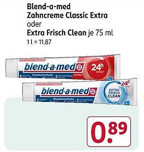 Blend-a-med Zahnpasta Classic Extra oder Extra Frisch Clean 75 ml für nur 0,89 €