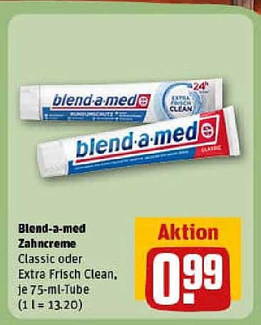 Blend-a-med Zahnpasta Classic oder Extra Frisch Clean, 75 ml Tube