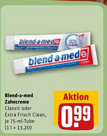 Blend-a-med Zahnpasta Classic oder Extra Frisch Clean, je 75-ml-Tube