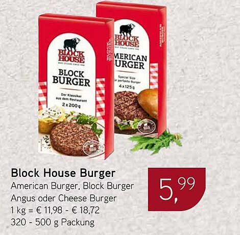Block House Burger - American Burger, Block Burger, Angus oder Cheese Burger