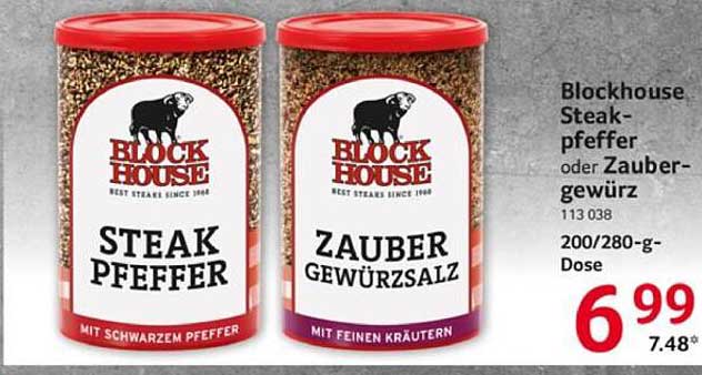 Blockhouse Steakpfeffer oder Zaubergewürz 200/280 g Dose