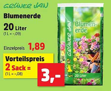 Blumenerde 20 Liter von Grüner Jan