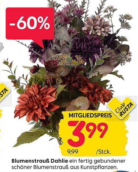 Blumenstrauß Dahlie - ein fertig gebundener schöner Blumenstrauß aus Kunstpflanzen