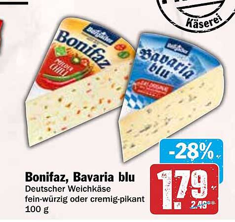 Bonifaz, Bavaria blu - Deutscher Weichkäse
