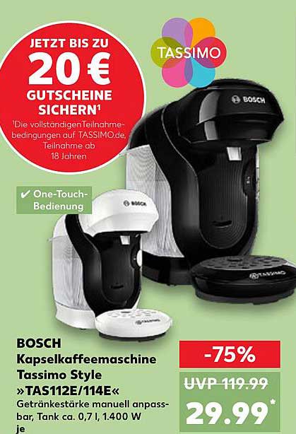 BOSCH Kapselkaffeemaschine Tassimo Style »TAS112E/114E«