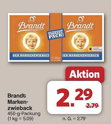 Brandt Marken-Zwieback 450-g-Packung