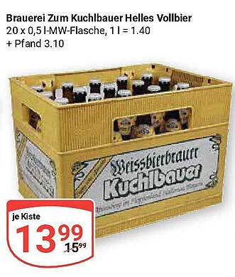 Brauerei Zum Kuchlbauer Helles Vollbier - 20 x 0,5 l MW-Flasche