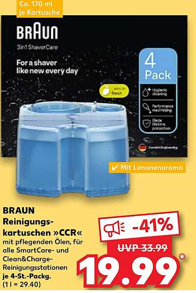BRAUN Reinigungs-kartuschen »CCR« 4 Pack