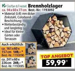Brennholzlager ca. 94 x 60 x 77 cm