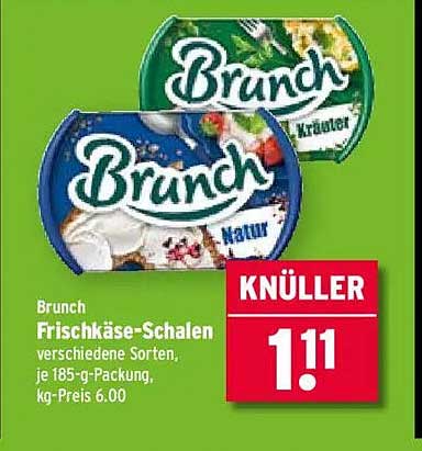 Brunch Frischkäse-Schalen verschiedene Sorten, je 185-g-Packung