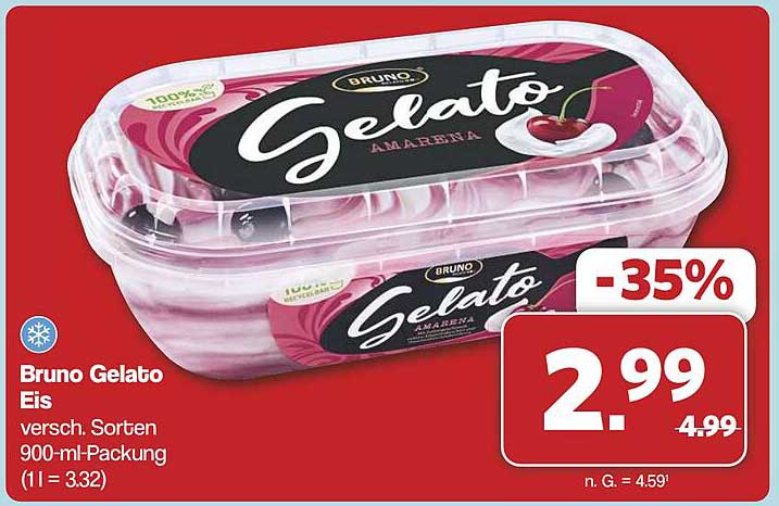 Bruno Gelato Eis 900-ml-Packung, versch. Sorten