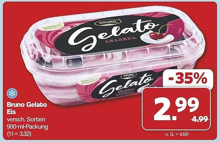 Bruno Gelato Eis Amarena 900-ml-Packung