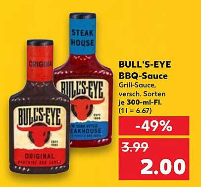 BULL'S-EYE BBQ-Sauce – Grill-Sauce, verschiedene Sorten 300 ml