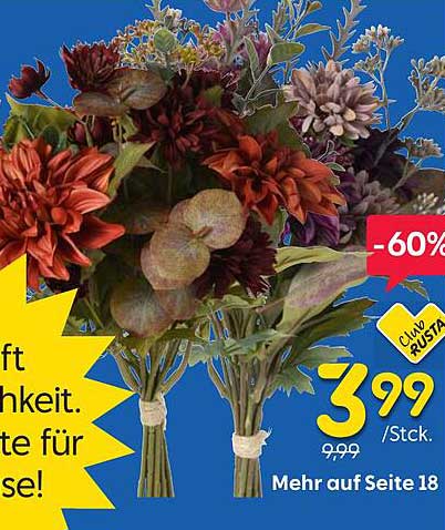 Bunte Kunstblumensträuße – Jetzt nur 3,99 € pro Stück!