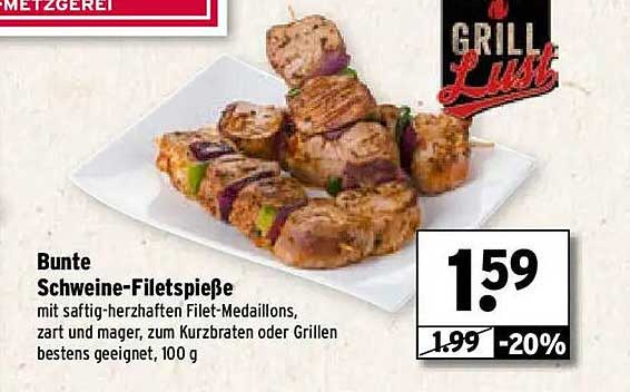 Bunte Schweine-Filetspieße mit saftig-herzhaften Filet-Medaillons