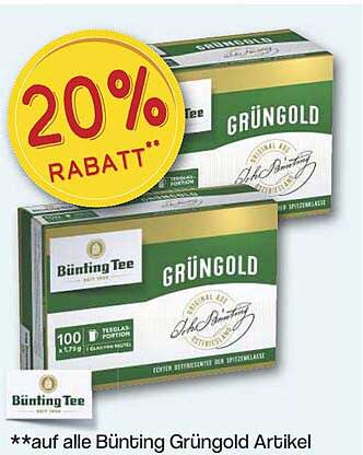 Bünting Tees Grüngold - 20% Rabatt auf alle Artikel