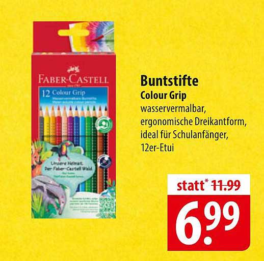 Buntstifte Colour Grip von Faber-Castell, 12er-Etui