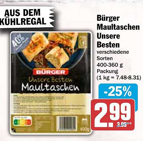 Bürger Maultaschen Unsere Besten