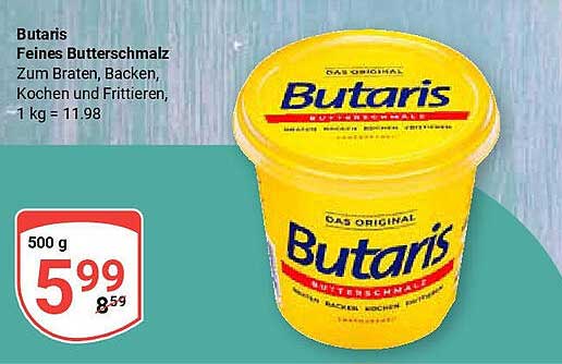 Butaris Feines Butterschmalz 500 g zum Kochen und Braten