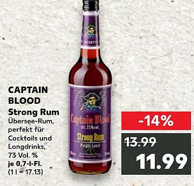 CAPTAIN BLOOD Strong Rum - 0,7 l