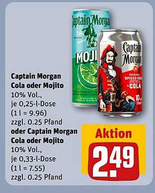 Captain Morgan Cola oder Mojito - Aktuell im REWE Center