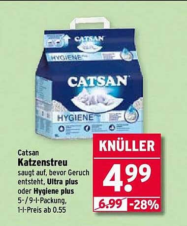 Catsan Katzenstreu Hygiene plus 5-/9-l-Packung