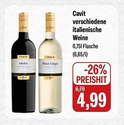 Cavit verschiedene italienische Weine 0,75l Flasche
