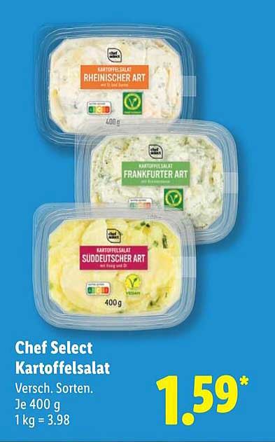 Chef Select Kartoffelsalat – Verschiedene Sorten 400 g