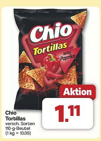 Chio Tortillas Wild Paprika 110-g-Beutel